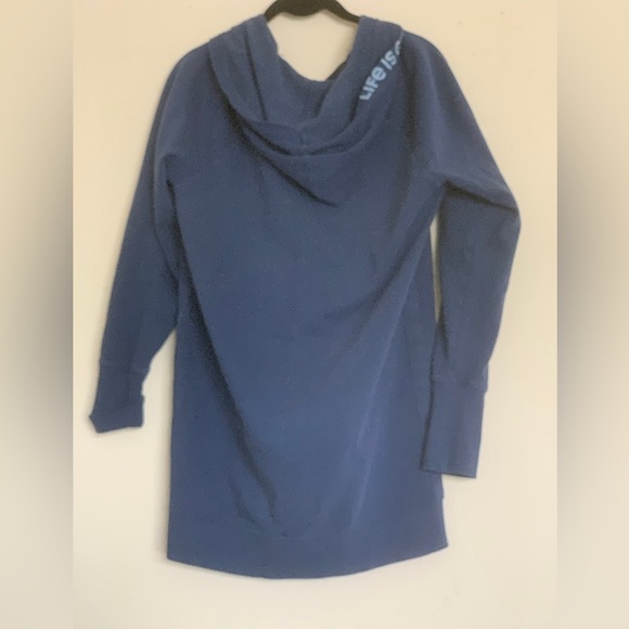 Life is good zip jacket hoodie blue oversized Size S - Picture 4 of 10